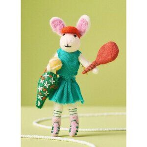 NWT ANTHROPOLOGIE Sporty Bunny Felt Ornament - pickleball